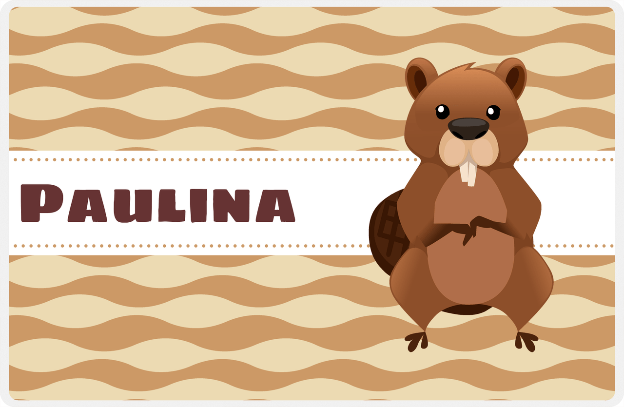 Personalized Beavers Placemat V - Wave Background -  View
