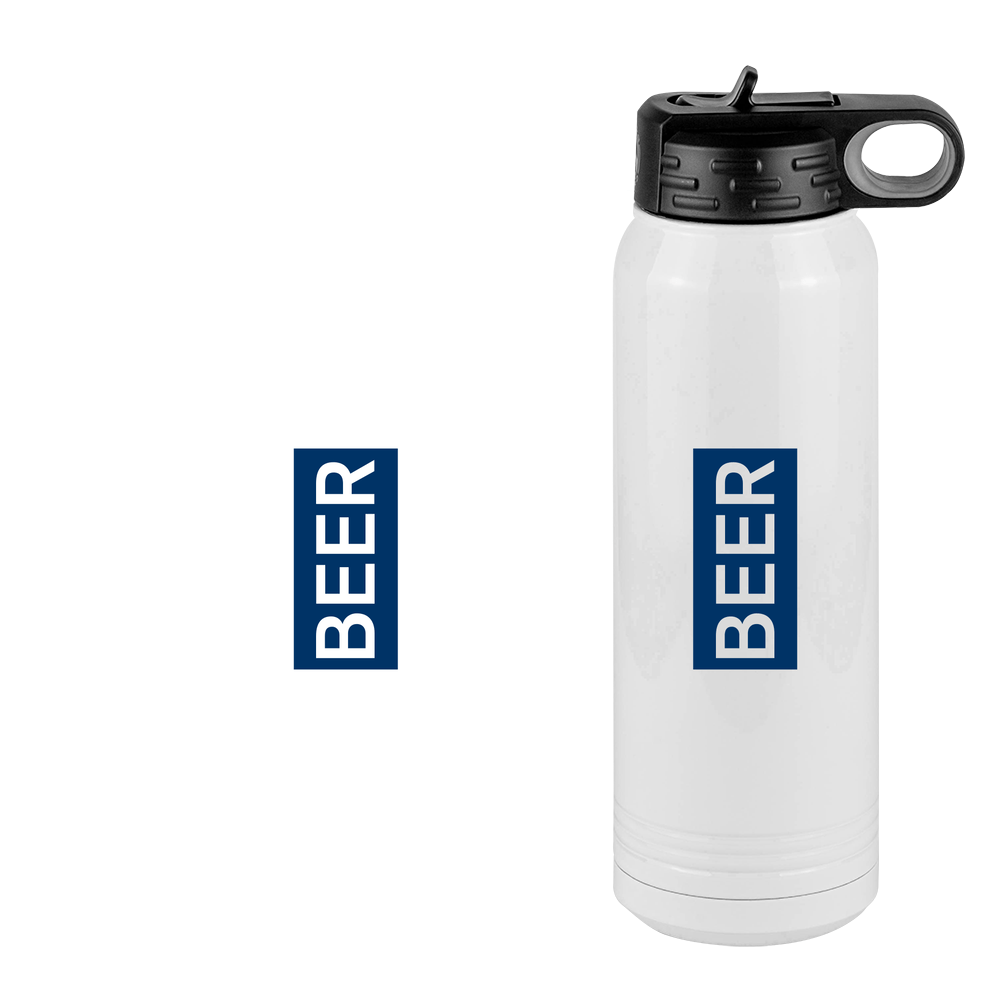 Personalized Beer Water Bottle (30 oz) - Rotated Text - Design View