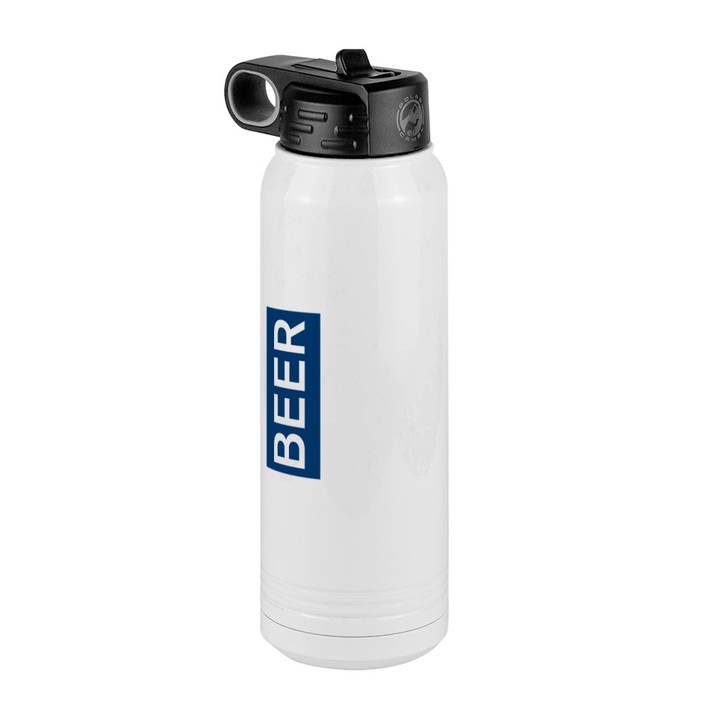 Personalized Beer Water Bottle (30 oz) - Rotated Text - Front Left View