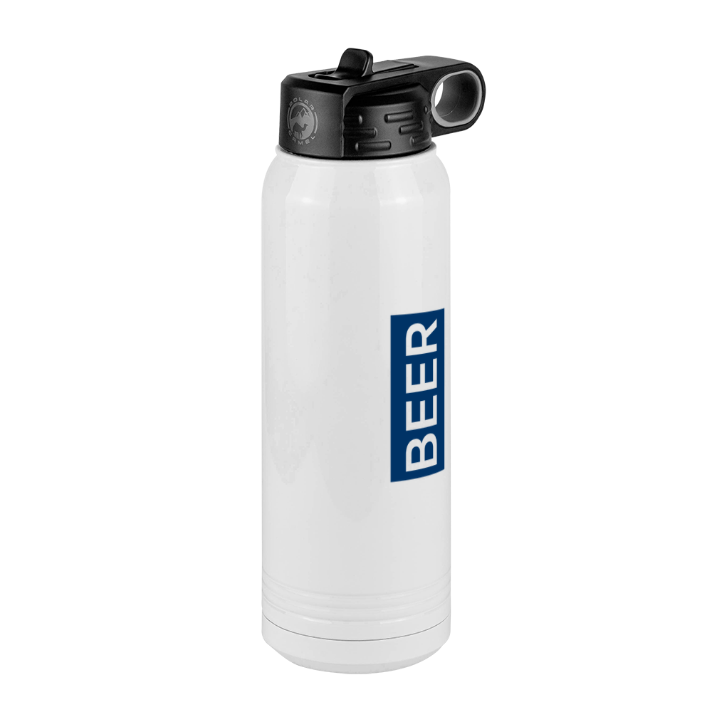Personalized Beer Water Bottle (30 oz) - Rotated Text - Front Right View