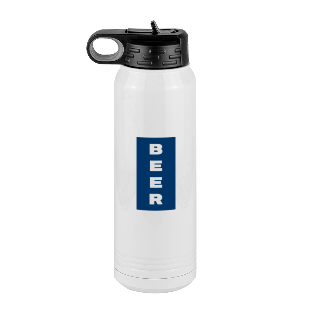 Personalized Beer Water Bottle (30 oz) - Vertical Text - Left View
