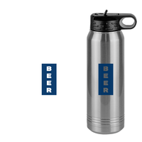 Thumbnail for Personalized Beer Water Bottle (30 oz) - Vertical Text - Design View