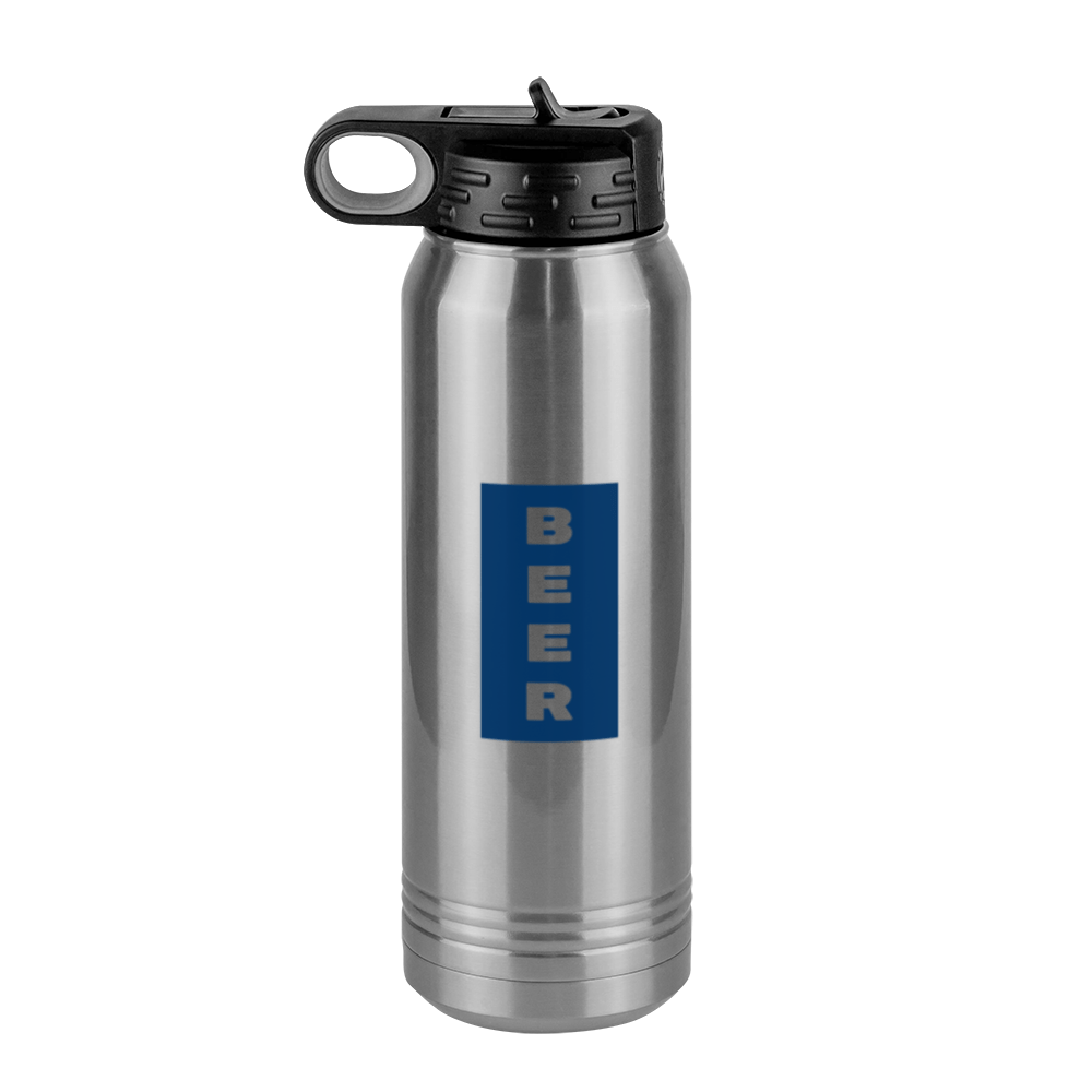 Personalized Beer Water Bottle (30 oz) - Vertical Text - Left View