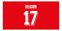 Thumbnail for Personalized Belgium Jersey Number Beach Towel - Red - Front View