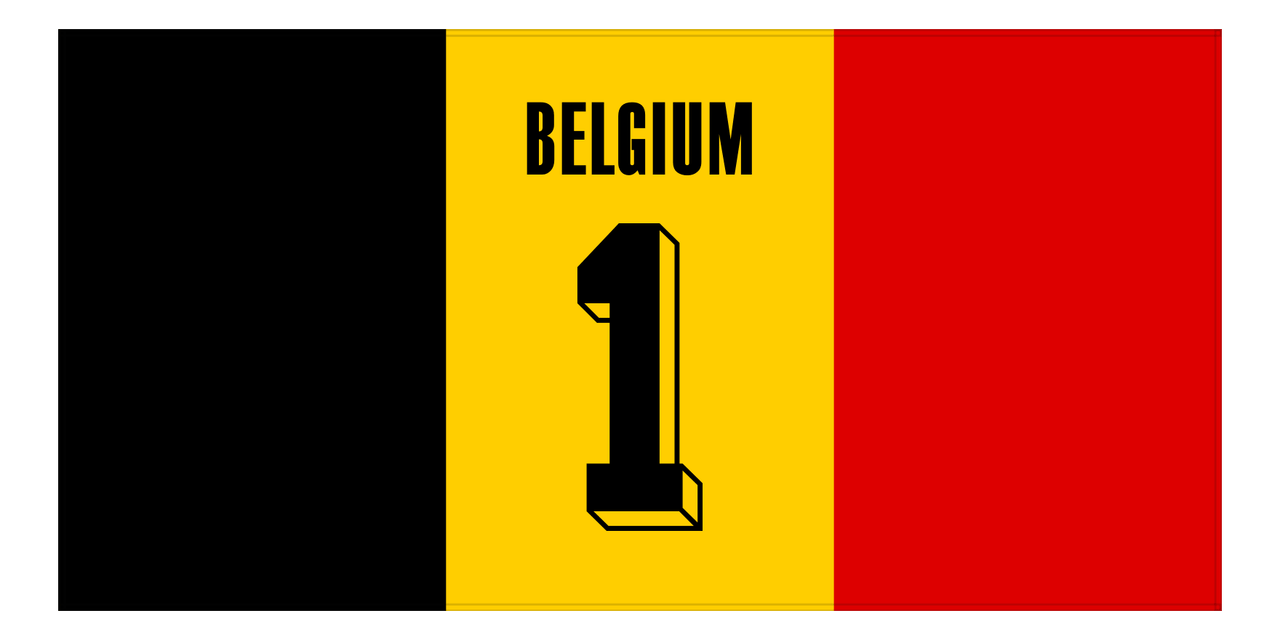 Personalized Belgium Jersey Number Beach Towel - Front View