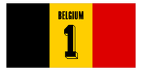 Thumbnail for Personalized Belgium Jersey Number Beach Towel - Front View