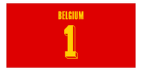 Thumbnail for Personalized Belgium Jersey Number Beach Towel - Red - Front View