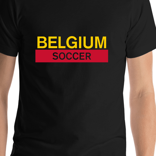 Belgium Soccer T-Shirt - Black - Shirt Close-Up View