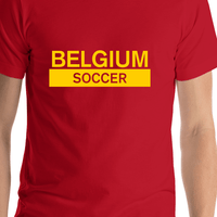 Thumbnail for Belgium Soccer T-Shirt - Red - Shirt Close-Up View