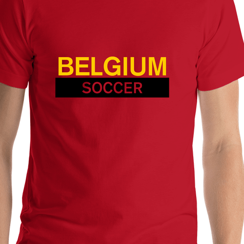 Belgium Soccer T-Shirt - Red - Shirt Close-Up View