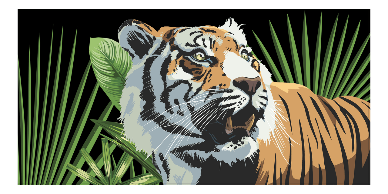 Personalized Bengal Tiger Beach Towel - Front View