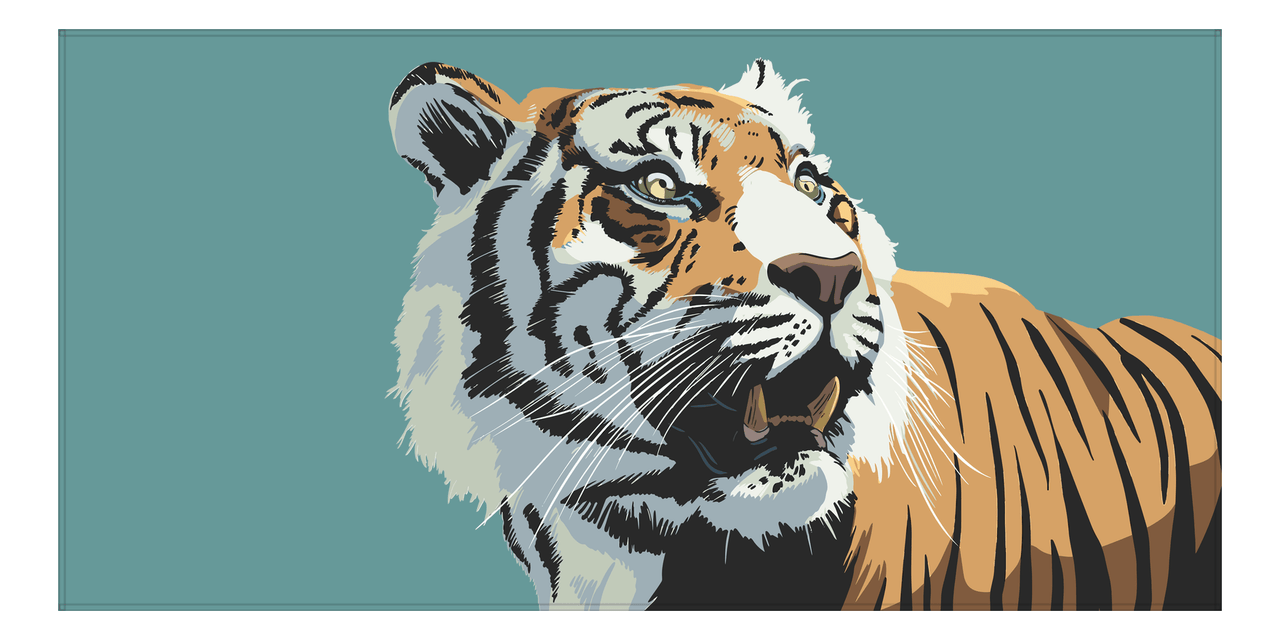 Personalized Bengal Tiger Beach Towel - Front View