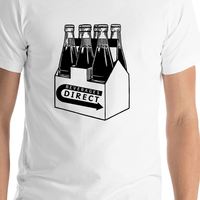 Thumbnail for Beverages Direct Bottles T-Shirt - White - Shirt Close-Up View
