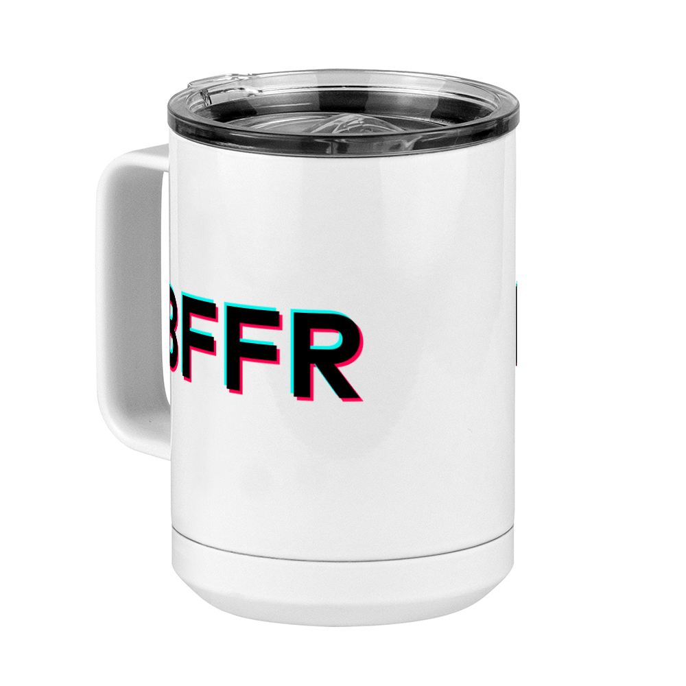 BFFR Coffee Mug Tumbler with Handle (15 oz) - TikTok Trends - Front Left View