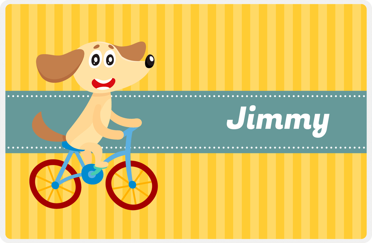 Personalized Bicycle Placemat II - Animal Stripe - Dog -  View