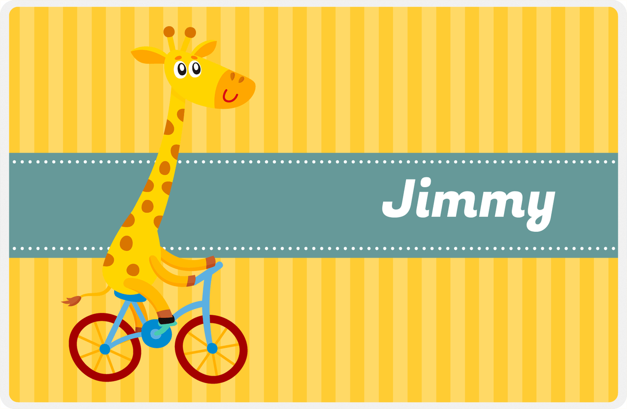 Personalized Bicycle Placemat II - Animal Stripe - Giraffe -  View