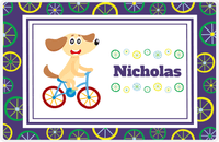 Thumbnail for Personalized Bicycle Placemat III - Wheels Border - Dog -  View