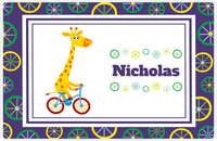 Thumbnail for Personalized Bicycle Placemat III - Wheels Border - Giraffe -  View