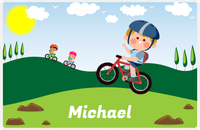 Thumbnail for Personalized Bicycle Placemat VI - Wheelie King - Blond Boy -  View