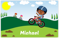 Thumbnail for Personalized Bicycle Placemat VI - Wheelie King - Black Boy II -  View