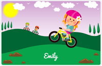 Thumbnail for Personalized Bicycle Placemat VII - Wheelie Queen - Blonde Girl -  View