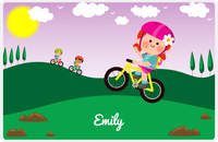 Thumbnail for Personalized Bicycle Placemat VII - Wheelie Queen - Redhead Girl -  View