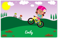 Thumbnail for Personalized Bicycle Placemat VII - Wheelie Queen - Black Girl I -  View