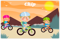 Thumbnail for Personalized Bicycle Placemat VIII - Mountain Ride - Blond Boy -  View