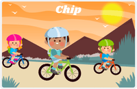 Thumbnail for Personalized Bicycle Placemat VIII - Mountain Ride - Black Boy I -  View