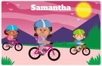 Thumbnail for Personalized Bicycle Placemat IX - Mountain Ride - Black Girl I -  View