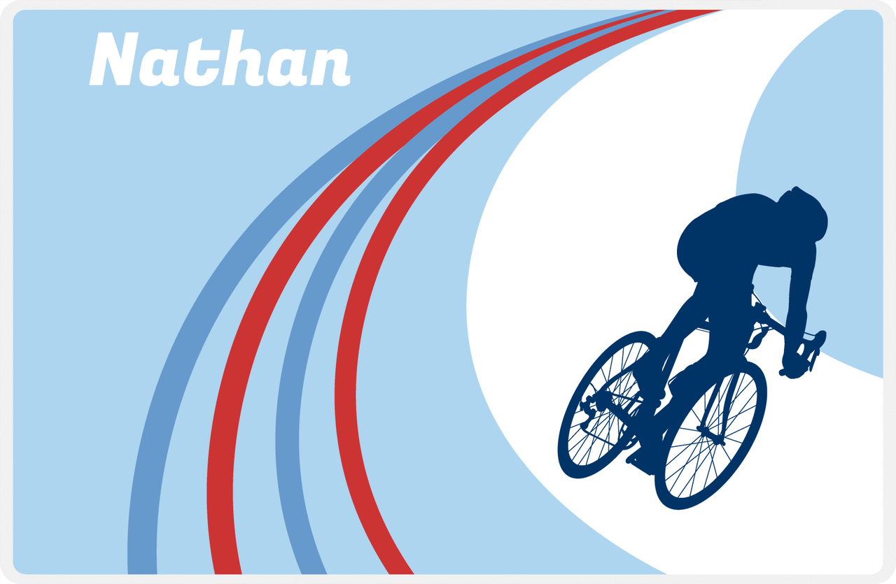 Personalized Bicycle Placemat X - Cyclist Silhouette I -  View