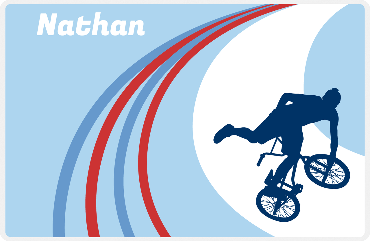 Personalized Bicycle Placemat X - Cyclist Silhouette III -  View