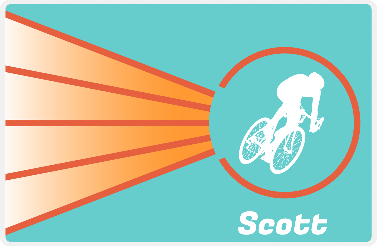 Personalized Bicycle Placemat XIII - Cyclist Silhouette I -  View
