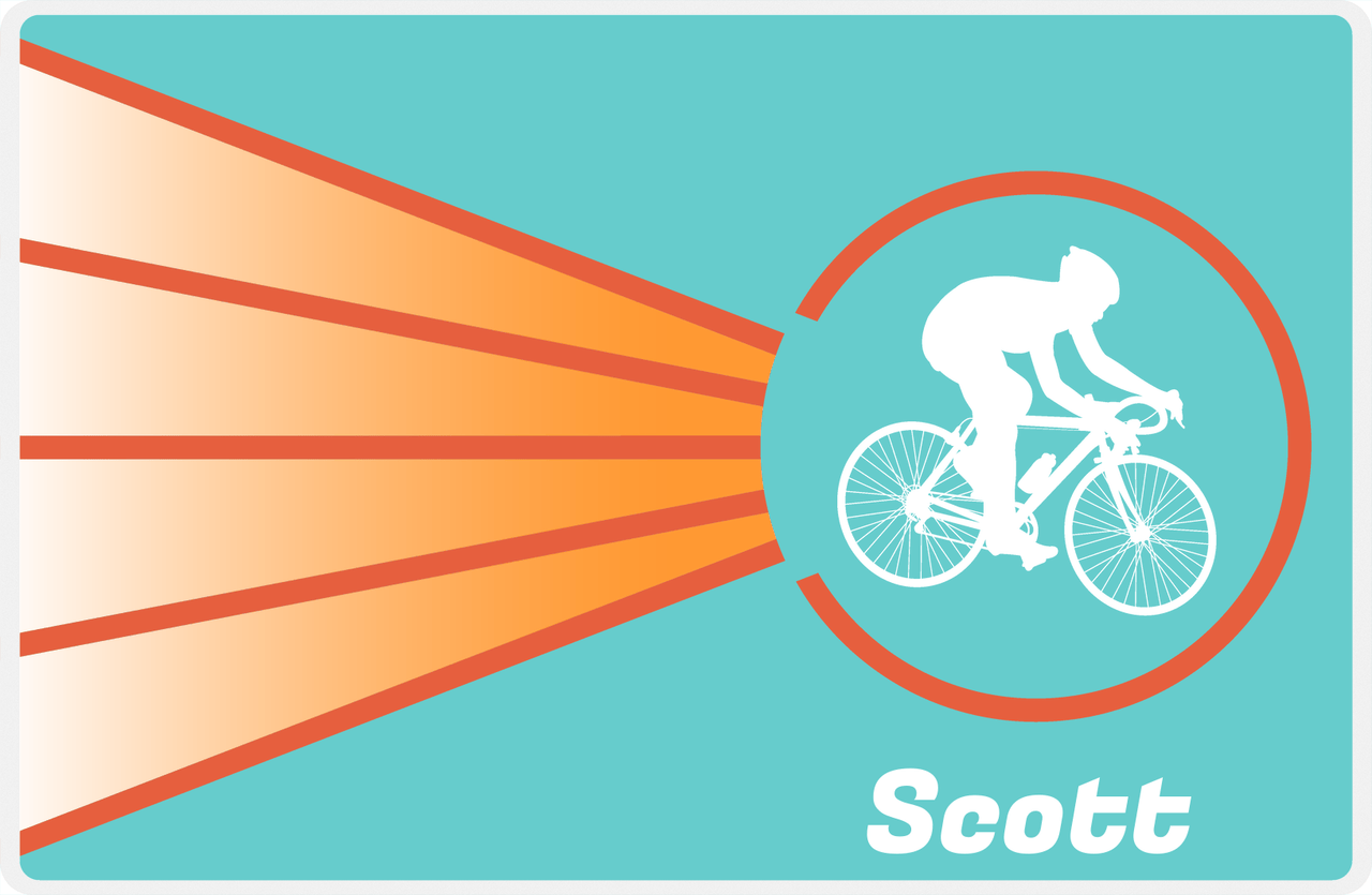 Personalized Bicycle Placemat XIII - Cyclist Silhouette II -  View