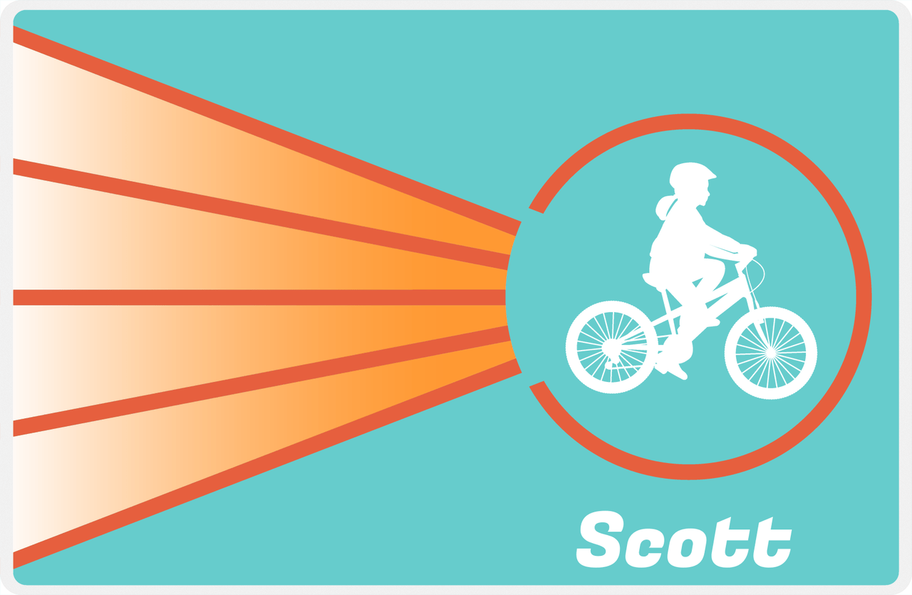 Personalized Bicycle Placemat XIII - Cyclist Silhouette IX -  View