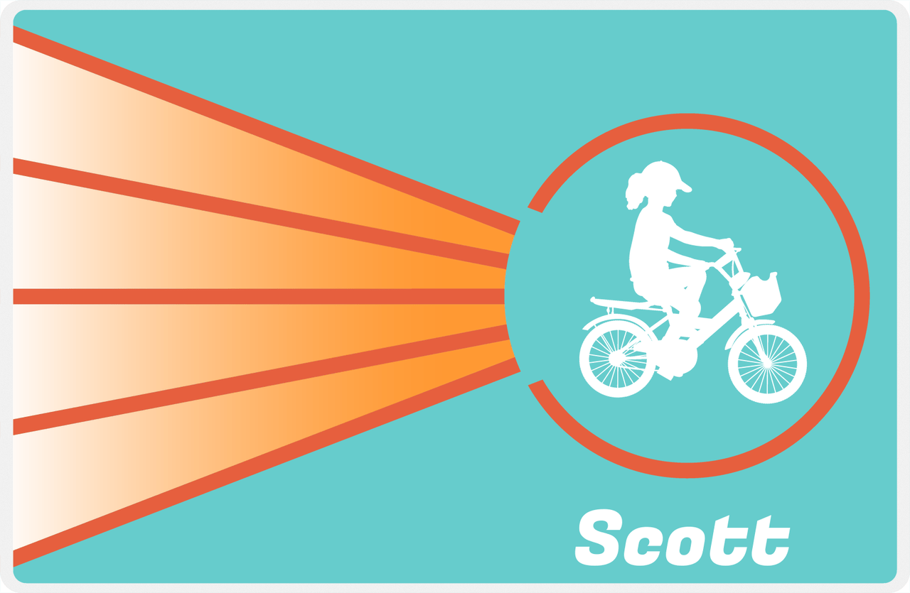 Personalized Bicycle Placemat XIII - Cyclist Silhouette X -  View