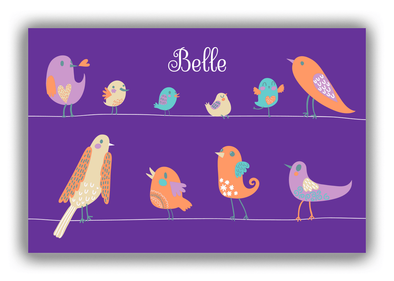Personalized Birds Canvas Wrap & Photo Print II - Purple Background - Front View