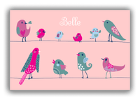 Thumbnail for Personalized Birds Canvas Wrap & Photo Print II - Pink Background - Front View