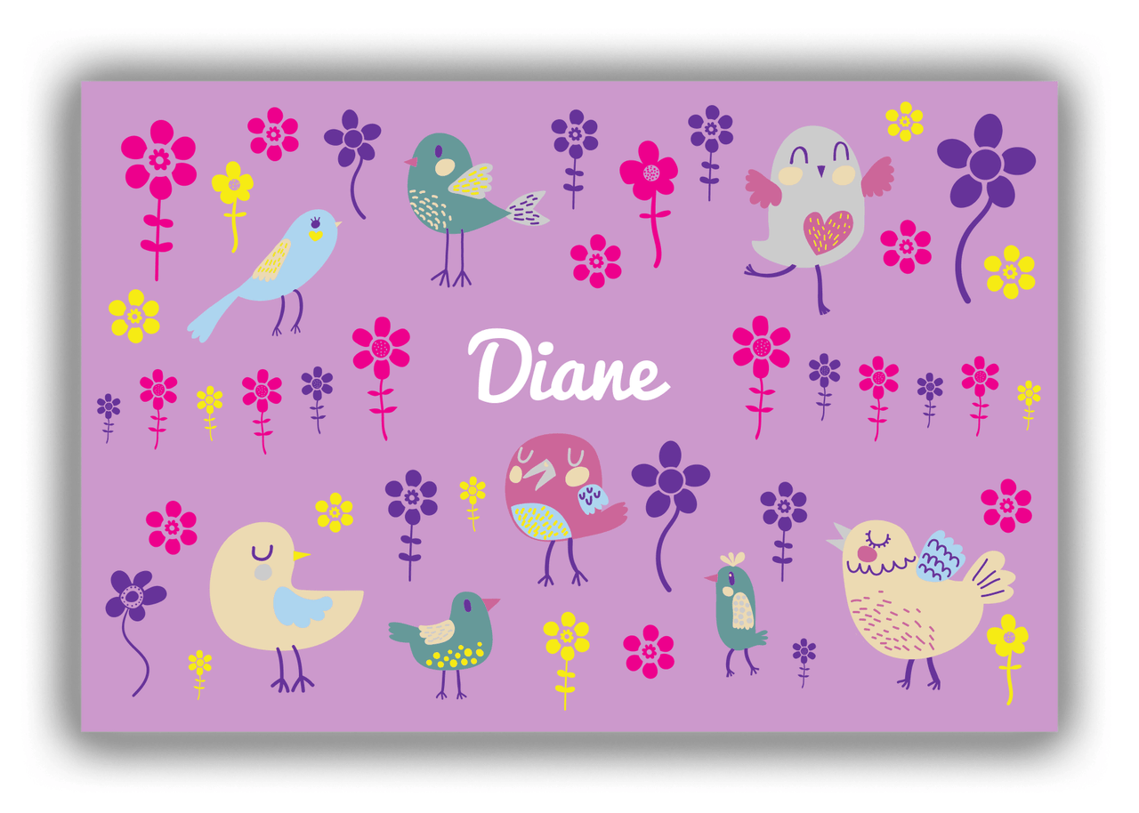 Personalized Birds Canvas Wrap & Photo Print IV - Purple Background - Front View