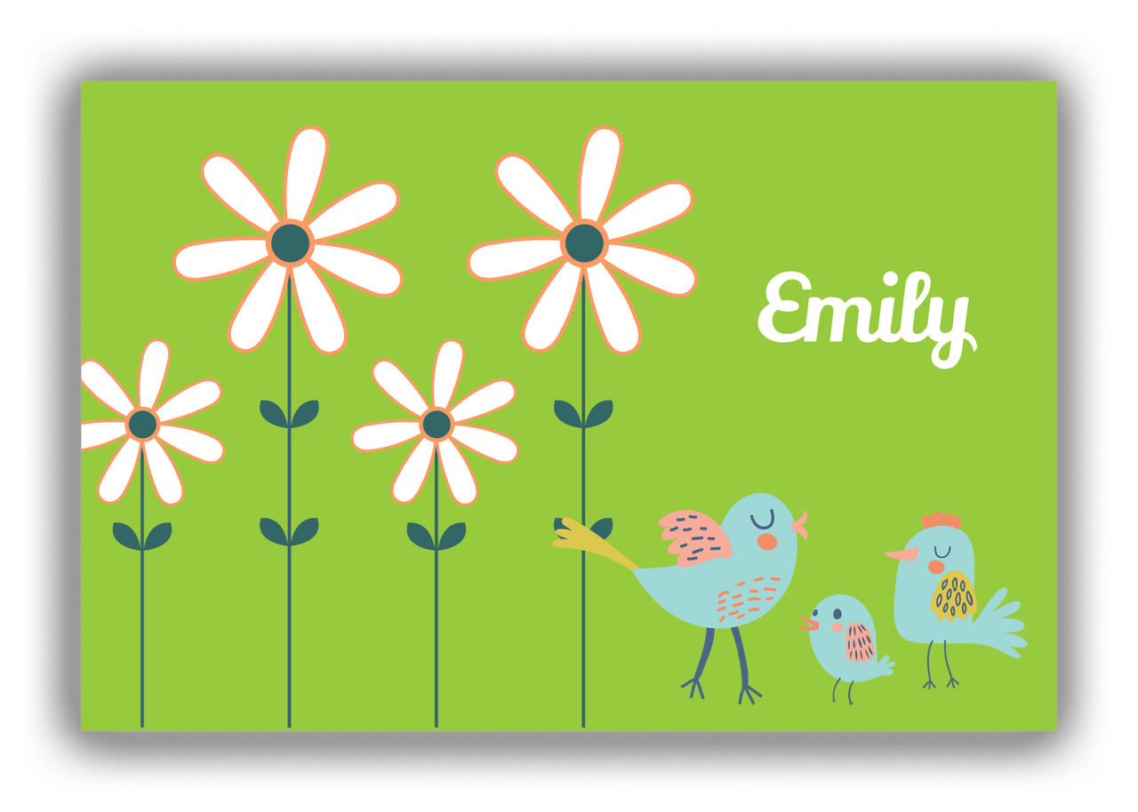 Personalized Birds Canvas Wrap & Photo Print V - Green Background - Birds II - Front View