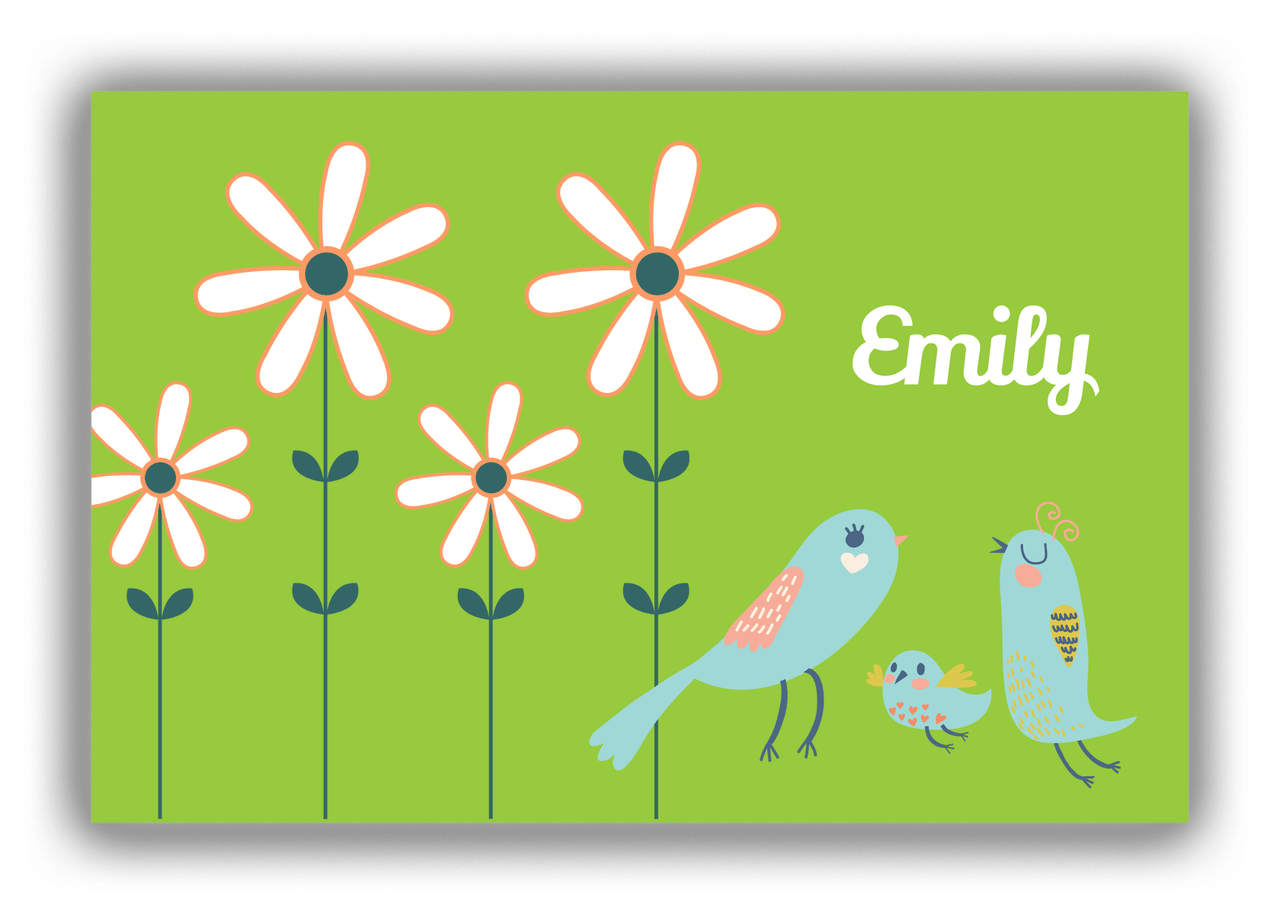 Personalized Birds Canvas Wrap & Photo Print V - Green Background - Birds III - Front View