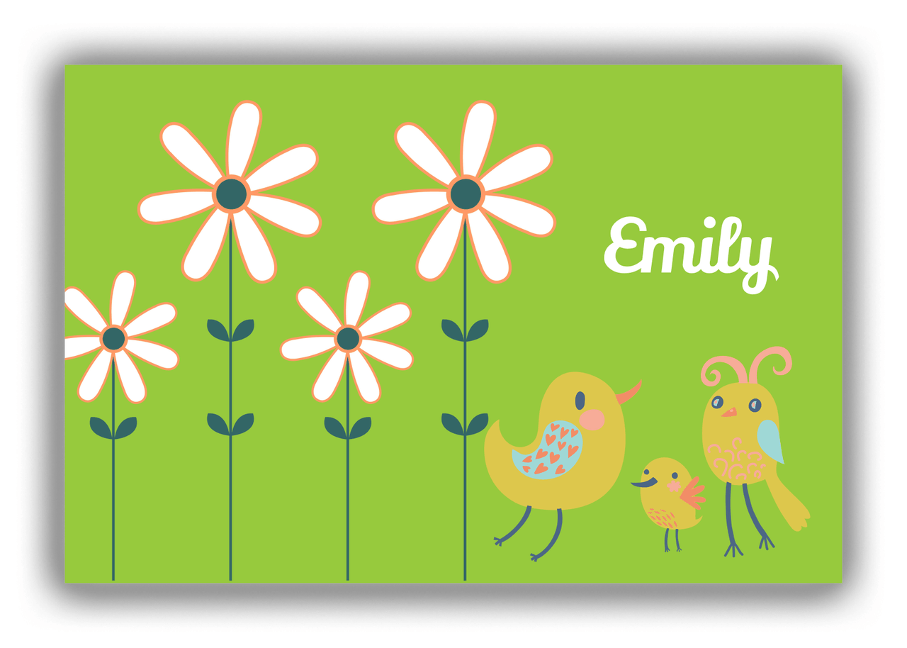Personalized Birds Canvas Wrap & Photo Print V - Green Background - Birds IV - Front View