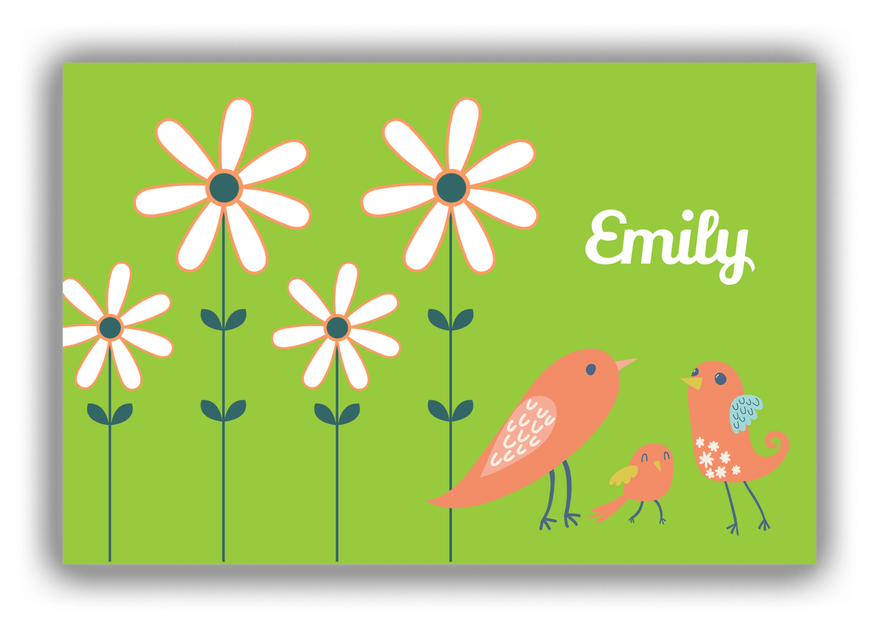 Personalized Birds Canvas Wrap & Photo Print V - Green Background - Birds V - Front View