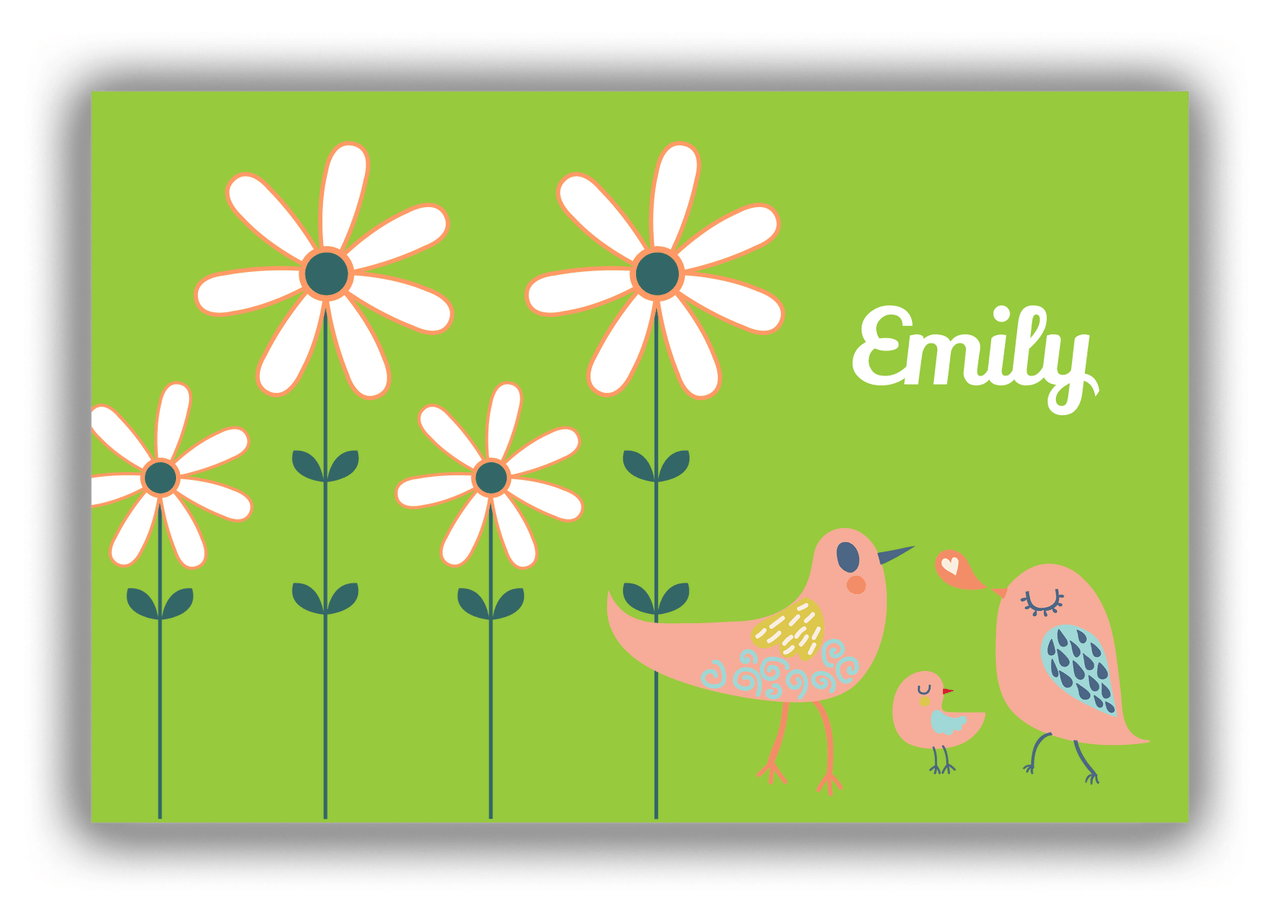 Personalized Birds Canvas Wrap & Photo Print V - Green Background - Birds VI - Front View