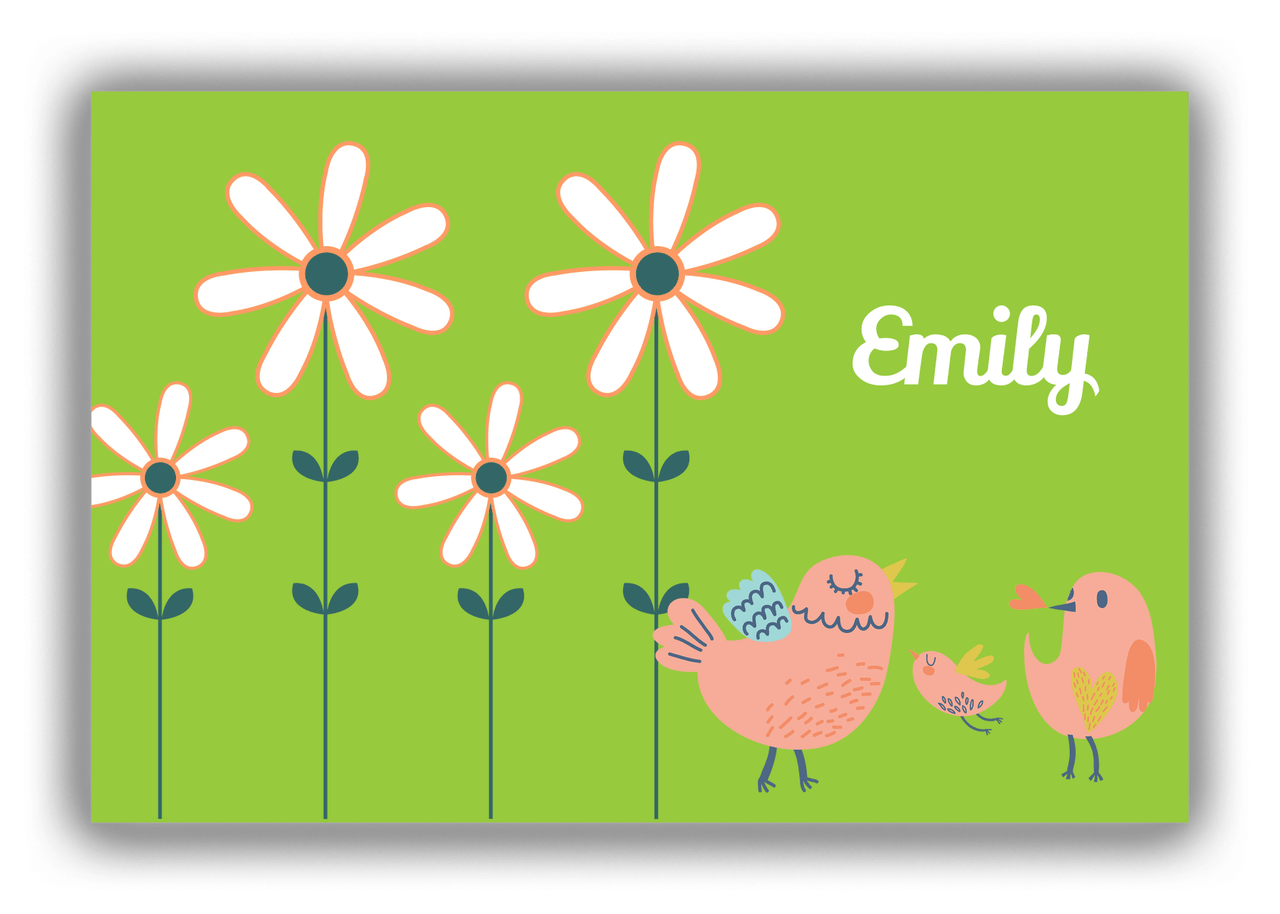 Personalized Birds Canvas Wrap & Photo Print V - Green Background - Birds VIII - Front View