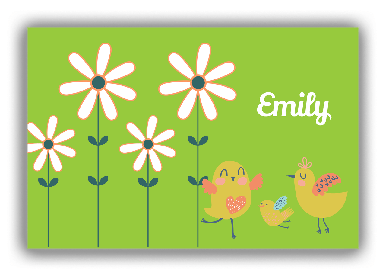 Personalized Birds Canvas Wrap & Photo Print V - Green Background - Birds IX - Front View