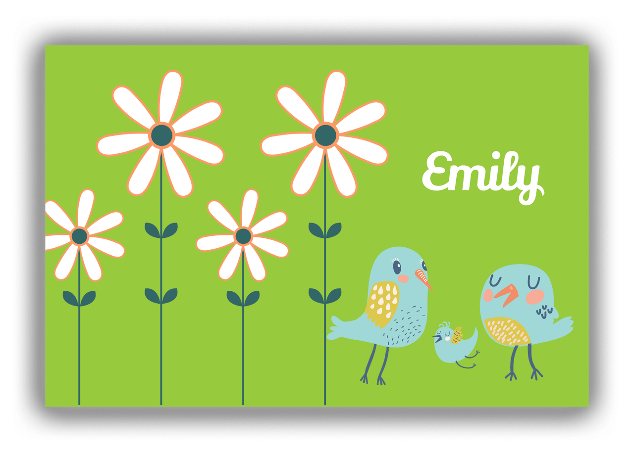 Personalized Birds Canvas Wrap & Photo Print V - Green Background - Birds X - Front View