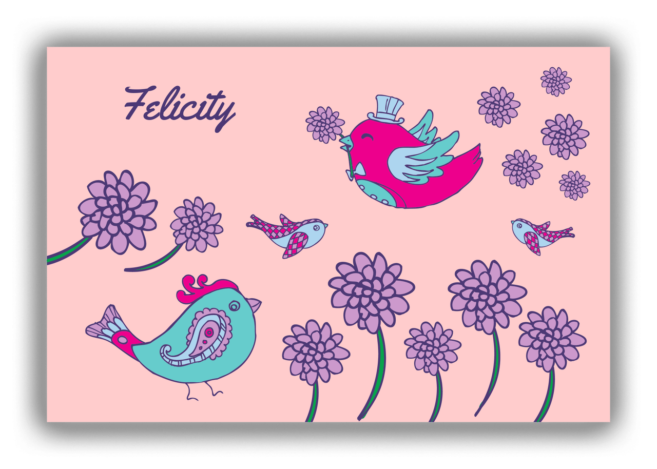 Personalized Birds Canvas Wrap & Photo Print VI - Pink Background - Front View
