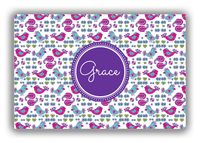 Thumbnail for Personalized Birds Canvas Wrap & Photo Print VII - White Background - Circle Nameplate - Front View