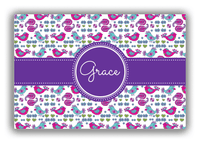 Thumbnail for Personalized Birds Canvas Wrap & Photo Print VII - White Background - Circle Ribbon Nameplate - Front View